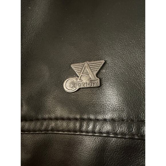 Collezioni Black Faux Leather Mid-Length Jacket NWT 2013-2014 Men’s M/L - Picture 14 of 16